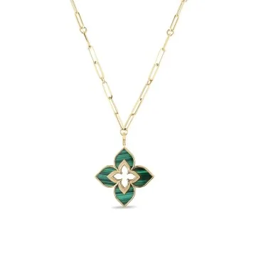 Roberto Coin 18ct Yellow Gold Venetian Princess Malachite Pendant ADV777CL3191_YG