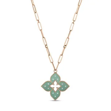 Roberto Coin 18ct Rose Gold Venetian Princess Pendant with Titanium ADR777CL3348 R