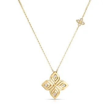 Roberto Coin Arabesque 18ct Yellow Gold Diamond Ladies Pendant ADR777CL3572 Y
