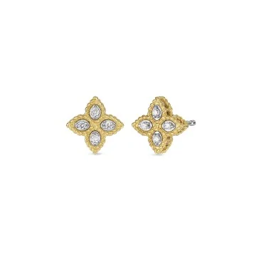 Roberto Coin Princess Flower 0.10ct Diamond Petal Earrings 