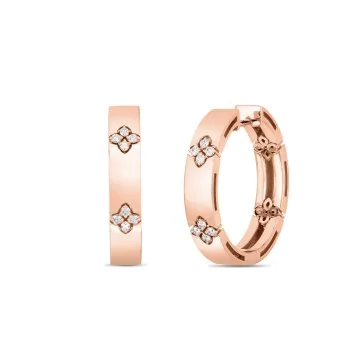 Roberto Coin Love in Verona 0.14ct Diamond 4.5mm Hoop Earrings