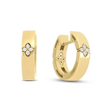Roberto Coin Love In Verona 18ct Yellow Gold 0.04ct Diamond Earrings ADR777EA3820_Y