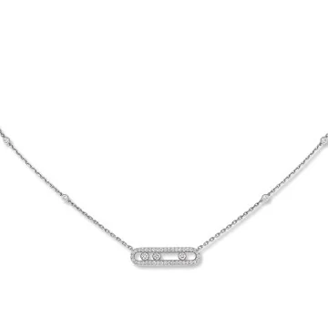 Messika Baby Move Pav&eacute; 18ct White Gold 0.35ct Diamond Necklace 04322-WG