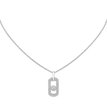 Messika So Move White Gold 0.55ct Diamond Pavé Vertical Necklace 14966-WG