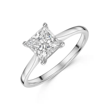 Platinum Princess Cut 1.50ct Lab Grown Diamond Solitaire Ring