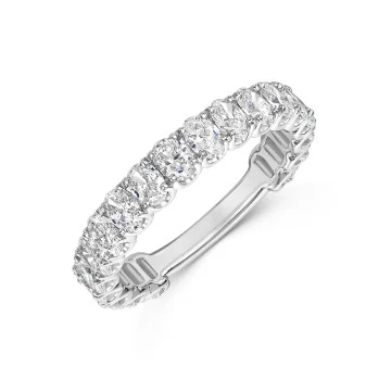 Platinum Oval Cut 1.90ct Lab Grown Diamond Eternity Ring