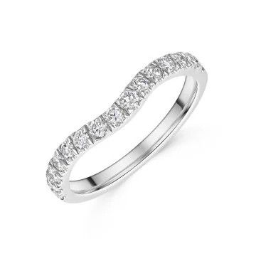 Platinum Round Brilliant 0.50ct Lab Grown Diamond Curved Eternity Ring