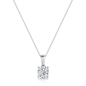 Platinum Lab Grown 1.00ct Round Brilliant Diamond Pendant