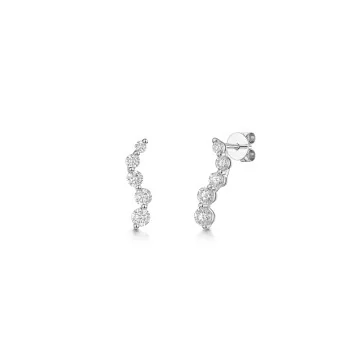 9ct White Gold Round Brilliant 0.60ct Lab Grown Diamond Journey Earrings