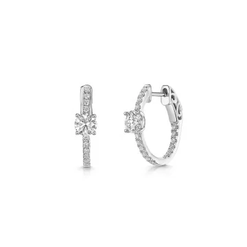9ct White Gold Round Brilliant 1.50ct Lab Grown Diamond Hoop Earrings