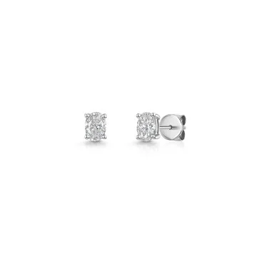 18ct White Gold Oval Cut 0.50ct Lab Grown Diamond Earrings