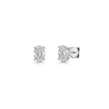 18ct White Gold Oval Cut 1.00ct Lab Grown Diamond Stud Earrings