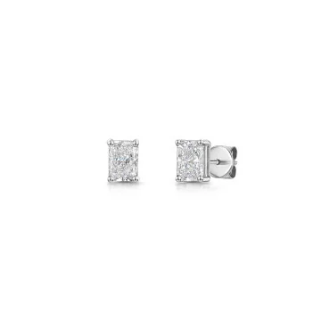 18ct White Gold Radiant Cut 1.00ct Lab Grown Diamond Stud Earrings