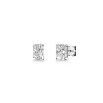 18ct White Gold Radiant Cut 1.50ct Lab Grown Diamond Stud Earrings