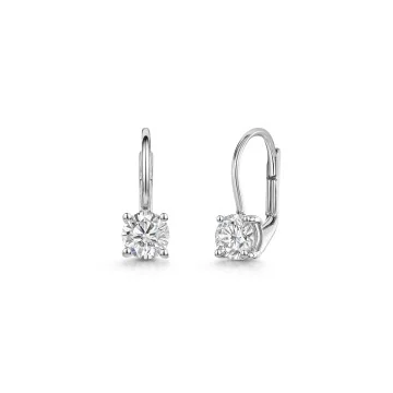 18ct White Gold Round Brilliant 1.00ct Lab Grown Diamond Drop Earrings