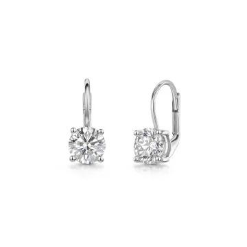 18ct White Gold Round Brilliant 2.00ct Lab Grown Diamond Drop Earrings