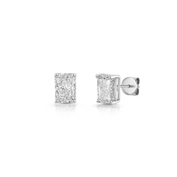 18ct White Gold Radiant Cut 2.00ct Lab Grown Diamond Stud Earrings