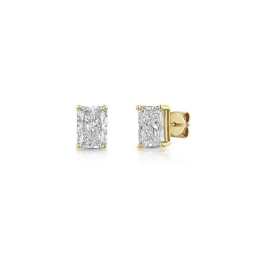 18ct Yellow Gold Radiant Cut 2.00ct Lab Grown Diamond Earrings