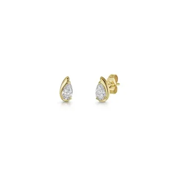 9ct Yellow Gold 0.50ct Pear Shape Lab Grown Diamond Stud Earrings
