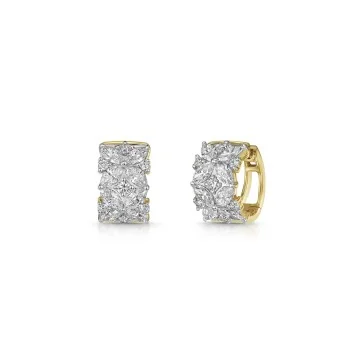 18ct Yellow Gold Marquise & Round Brilliant Cut 2.00ct Lab Grown Diamond Hoop Earrings