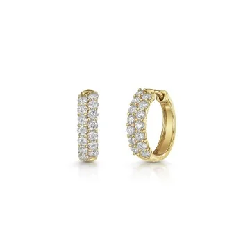 9ct Yellow Gold 1.25ct Round Brilliant Lab Grown Diamond Hoop Earrings