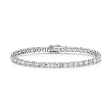 18ct White Gold Round Brilliant Cut 10ct Lab Grown Diamond Tennis Bracelet