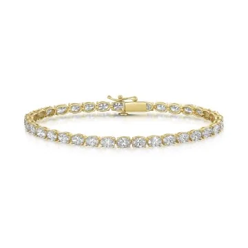 18ct Yellow Gold Oval Cut 7.00ct Lab Grown Diamond Bracelet