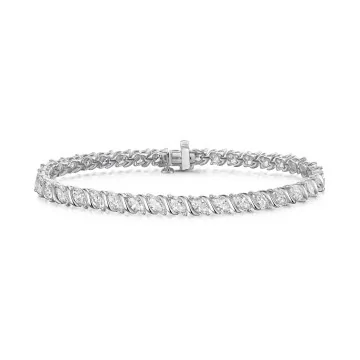18ct White Gold 5.00ct Marquise Cut Lab Grown Diamond Bracelet