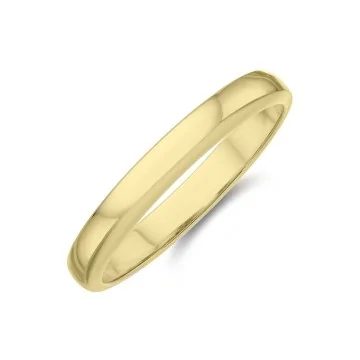 Ladies 18ct Yellow Gold 2.5mm D-Shape Wedding Ring