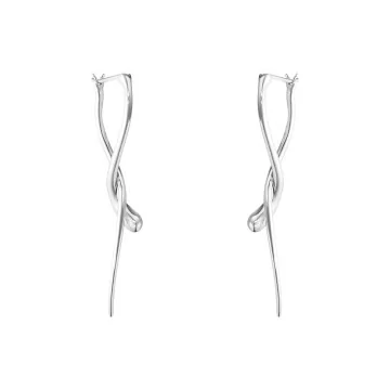 Georg Jensen MERCY silver drop twist earrings