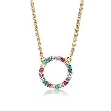 Sif Jakobs Biella Grande Circle Necklace SJ-C338(1)-XCZ(YG)