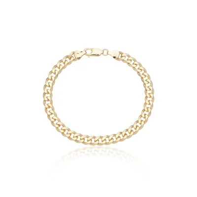 Silver Yellow Gold Plated 6.2mm Curb Bracelet
