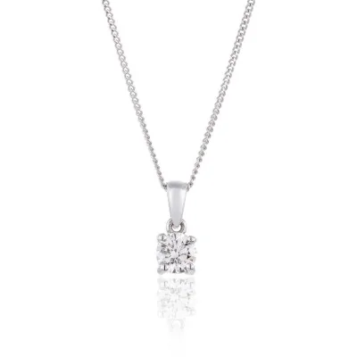 18ct White Gold Brilliant Cut 0.33ct Diamond Pendant