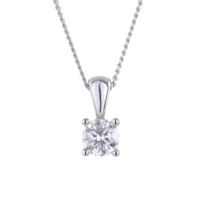 18ct White Gold Brilliant Cut 0.50ct Diamond Pendant