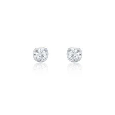 18ct White Gold Brilliant Cut 0.15ct Diamond Stud Earrings
