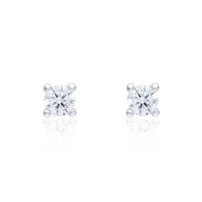 18ct Yellow Gold 0.50ct Round Brilliant 4 Claw Diamond Solitaire Earrings