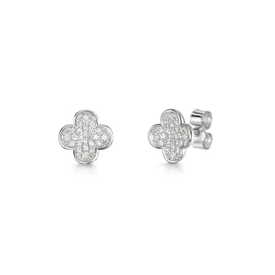 9 White Gold 0.44ct Diamond Cluster Clover Earrings
