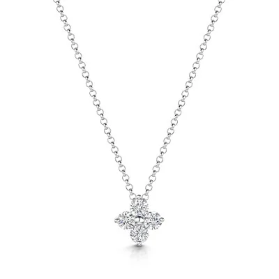 9ct White Gold Brilliant Cut 0.33ct Diamond Cluster Pendant