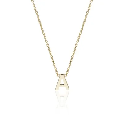 9ct Yellow Gold 'A' Letter Necklace