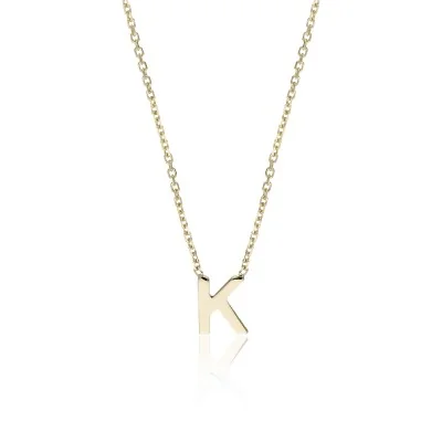 9ct Yellow Gold 'K' Letter Necklace