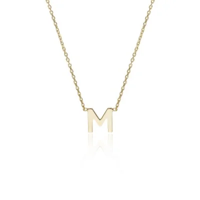 9ct Yellow Gold 'M' Letter Necklace