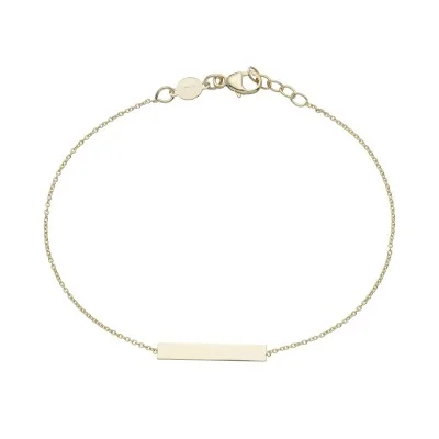 9ct Yellow Gold Plain Bar Bracelet
