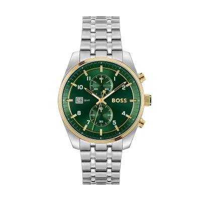 BOSS Skytraveller Quartz 44mm Stainless Steel and Yellow Gold Tone Chronograph Men's Watch 1514195