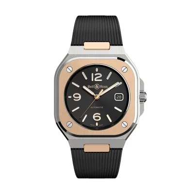 Bell & Ross BR-05 Black Steel and Gold 40mm Watch BR05A-BL-STPG/SRB