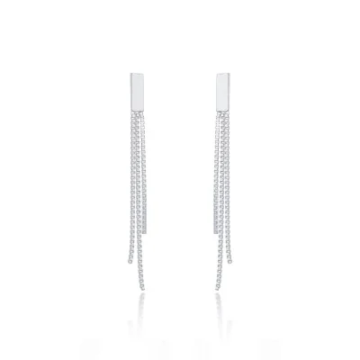 Silver Tassel Drop Earrings