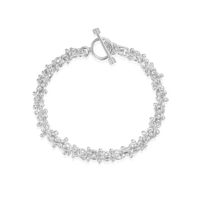 Silver Textured Bracelet
