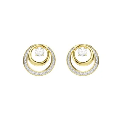 Swarovski Hyperbola Gold Tone Crystal Stud Earrings 5740407