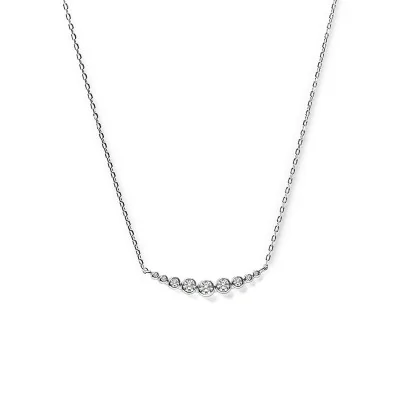 CARAT* Carissa Silver Cubic Zirconia Graduated Necklace CN925W-CARI