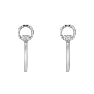 Gucci Horsebit White Gold and Diamond Earrings YBD837757001