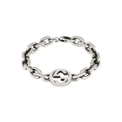 Gucci Interlocking Silver Bracelet YBA627068002 - Size L
